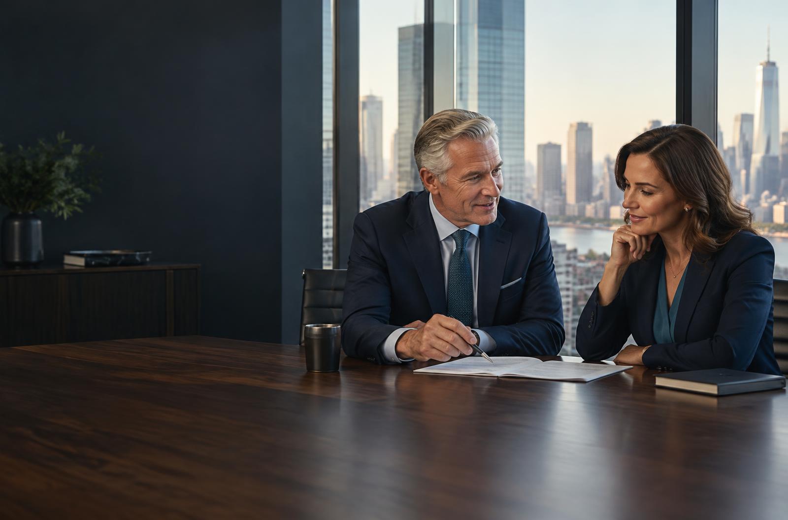 A WealthPrime strategist reviewing a plan with a business owner